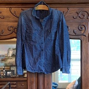 J. Crew Perfect Shirt Denim Stars Sz 10